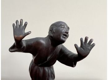 Small Bronze Monk Sculpture