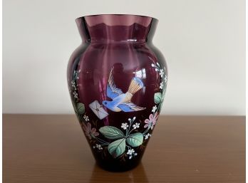 Small Hand-painted Amethyst Vase