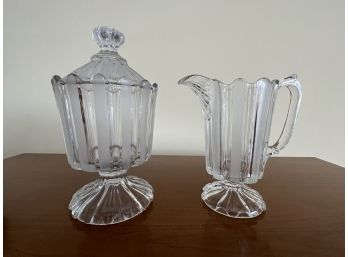 Pair Of Antique Glass Creamer Set