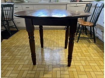 Antique  Round Top Table (top Is 200 Years Old)