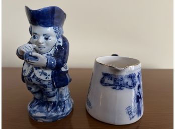 Blue Toby Mug With Royal Doulton Creamer 'Ye Old Belle'