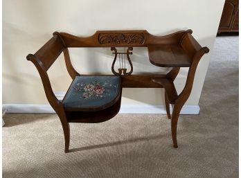 Charlotte Chair Company Telephone Chair With Needlepoint Seat