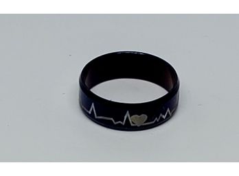 New Blue Stainless Steel Band With Heart Beat Design