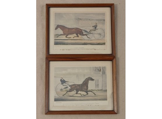 Currier & Ives Trotter Prints - Lady Thorn & Marie Lucy Passing The Judges Stand