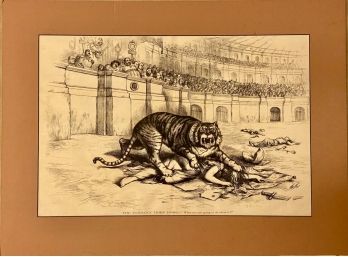 Wood Engraving, The Tammany Tiger Loose - 'What Are You Going To Do About It?'