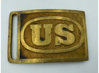 US Army Indian Wars Brass Belt Buckle, Circa 1870