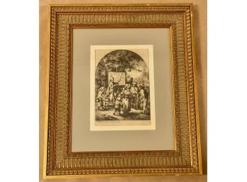 Etching, C.W. E. Dietrich. The Barker At The Fair, Beautifully Framed