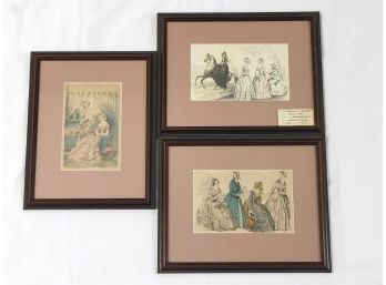 Hand Colored Steel Fashion Engravings, Circa 1844 - Graham's And Godey's Lady's Book Of Fashion (3)