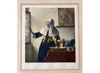Print Of Young Woman At Casement By Vermeer