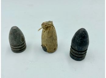Unused Civil War Lead Bullets (3)