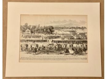 Civil War Engraving Depicting The Battle Of Willis Church, Monday, June 30th 1862