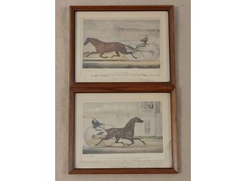 Currier & Ives Trotter Prints - Lady Thorn & Marie Lucy Passing The Judges Stand