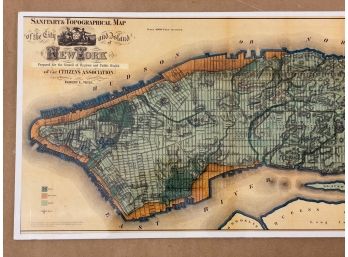 Stationary & Topographical Map Of The City And Island Of New York