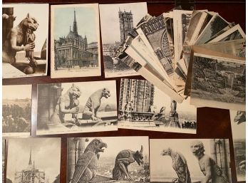 Vintage Parisian Postcards Including Gargoyles
