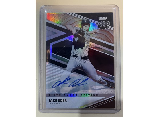 2020 Panini Elite Extra Edition Jake Eder Autographed Refractor Card #111