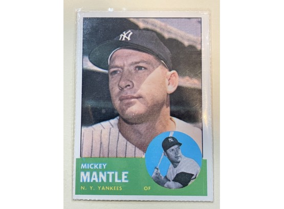1963 Topps Mickey Mantle #200 Hand Cut Reprint