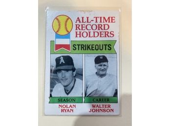 1979 Topps All Time Records Nolan Ryan Card #417