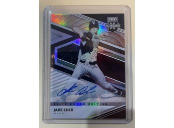 2020 Panini Elite Extra Edition Jake Eder Autographed Refractor Card #111