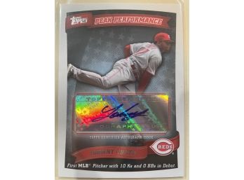 2010 Topps Peak Performance Johnny Cueto Certified Autograph Card #PPA-JC