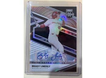 2020 Panini Elite Extra Edition Brady Lindsly Autographed Refractor Card #130