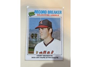1977 Topps 1976 Record Breaker Nolan Ryan Card #234