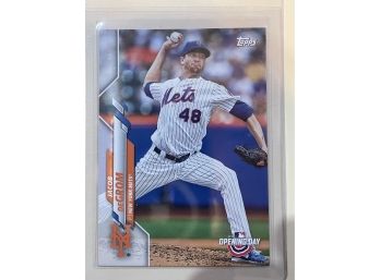 2020 Topps Opening Day Jacob DeGrom Card #187