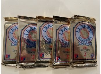 5 - 1992 Leaf Set Edition Series 2 Baseball Card Pack     Lot Is For 5 Packs