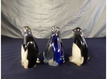 Lot Of 3 Penguin Paperweights