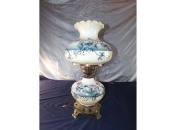Blue And White Floral Lamp
