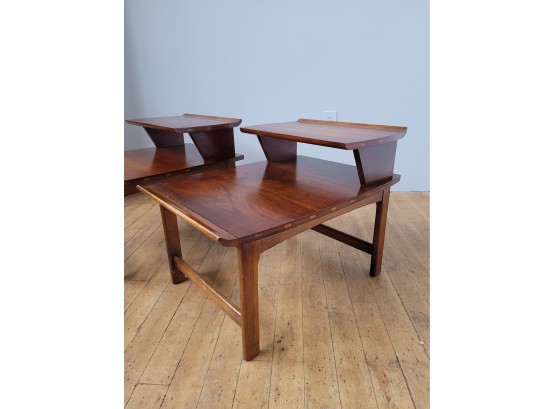 Pair Very Rare 1965 Lane 'Vogue ' Inlaid Side Tables
