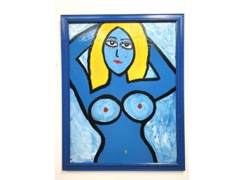 Original Oil Abstract Nude By Listed  Philadelphia Artist Thos Pulgini