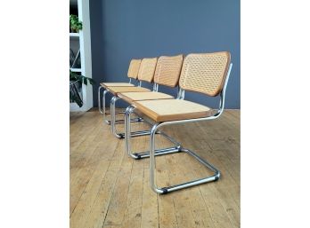 Set 4 Vintage C-32 Marcel Breur Style Cesca Chairs