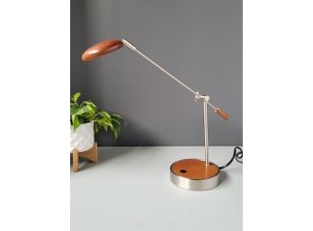 Vintage Italian Style Desk Lamp With Wood Accents