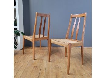 Pair Vintage Danish Cord Side Chairs