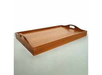 Large 70s Solid Teak Serving Tray