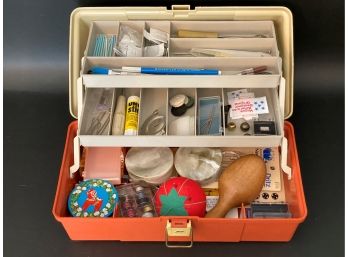 Vintage Plano Tackle Box Full Of Sewing Notions