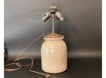Antique Crock Lamp Conversion
