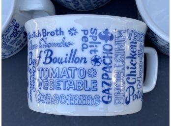 Fun Soup Mugs In Blue & White