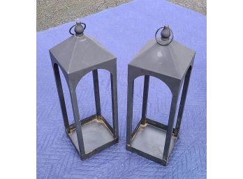 Pair Of Tin Lanterns