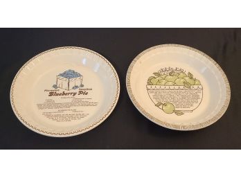 Apple Pie Plate And Blueberry Pie Plate, No Chips