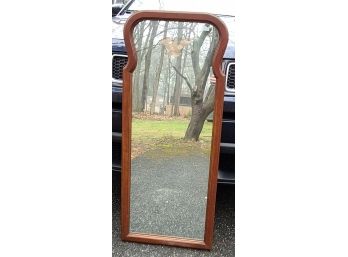 Unique Vintage  Mirror With Indented Eagle Detail On It In A Wood Frame