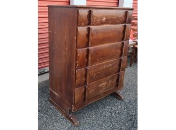 Vintage Cushman 5 Drawer Solid Wood Dresser, Very Sturdy, Bottom Needs To Be Retacked