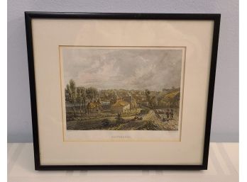 Print, Hand Coloured Engraving, Whitchurch, Hampshire, Drawn By D H McEwen, Engraved By J Shury And Son, C1838