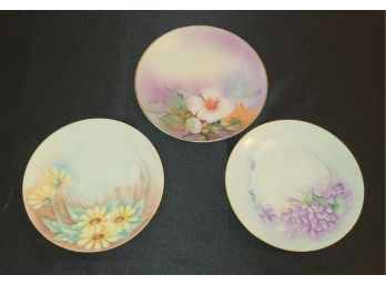 3 Beautiful Floral Saucers, No Chips