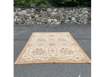 A Wool Needlepoint Floral Rug
