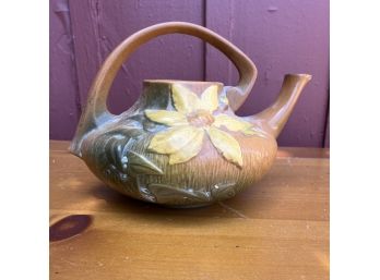 A Vintage Roseville Pottery Clematis Teapot