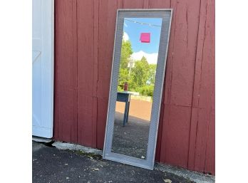A Gray Wood Framed Full Length Mirror