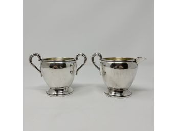 A Sterling Cream And Sugar Set - Weighted