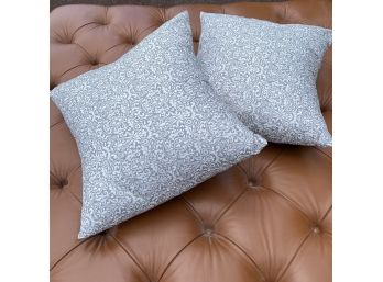 A Pair Of 34' Gray And White Pillows