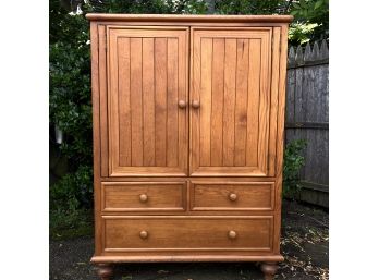 A Quality Pine Armoire With 3 Drawers